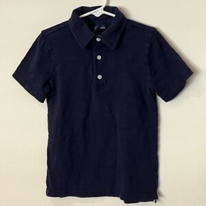 Janie and Jack Boys (Size 6) Navy Slub Polo Shirt